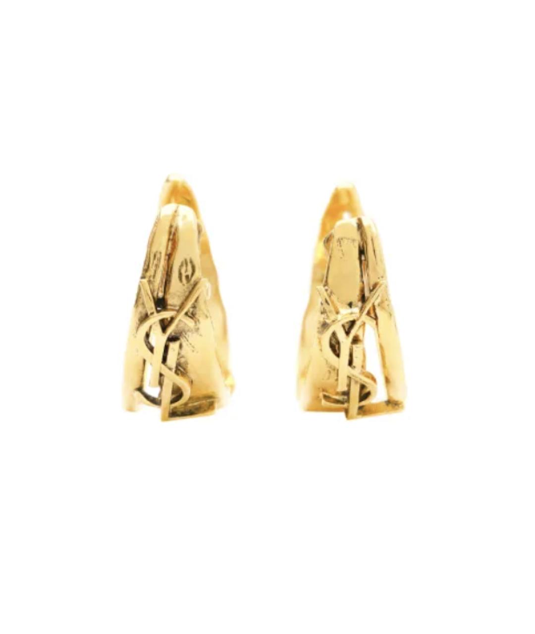 SAINT LAURENT Золотые металлические клипсы, фото 2