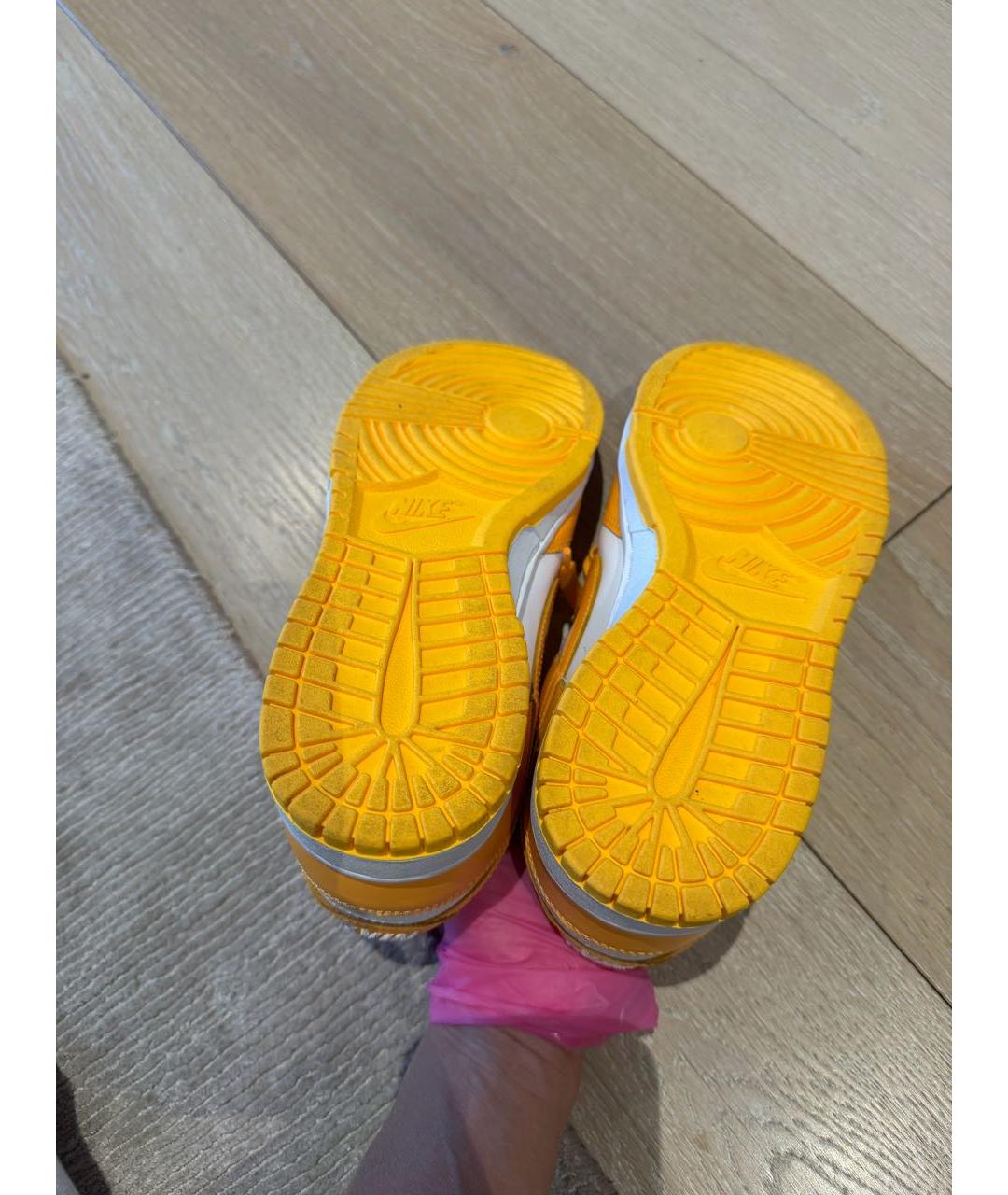 NIKE Желтые кожаные кеды, фото 5