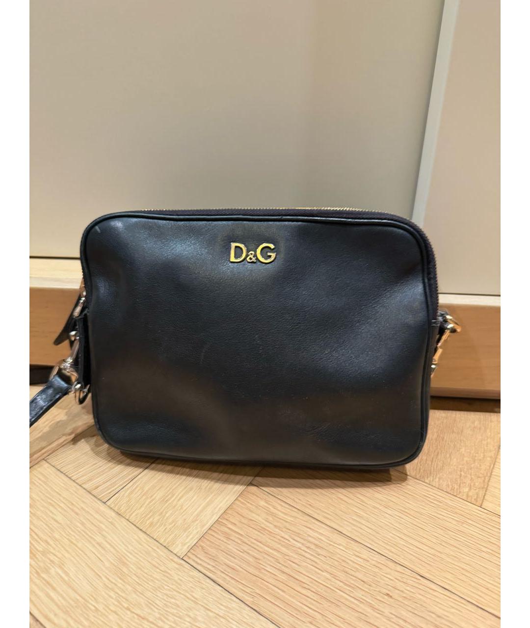 DOLCE&GABBANA Черная кожаная сумка через плечо, фото 7