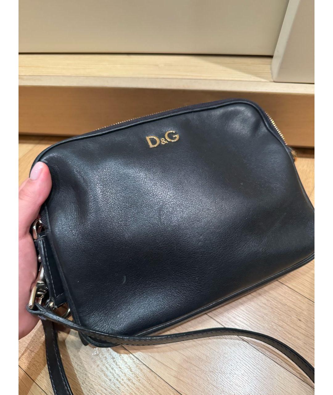 DOLCE&GABBANA Черная кожаная сумка через плечо, фото 4