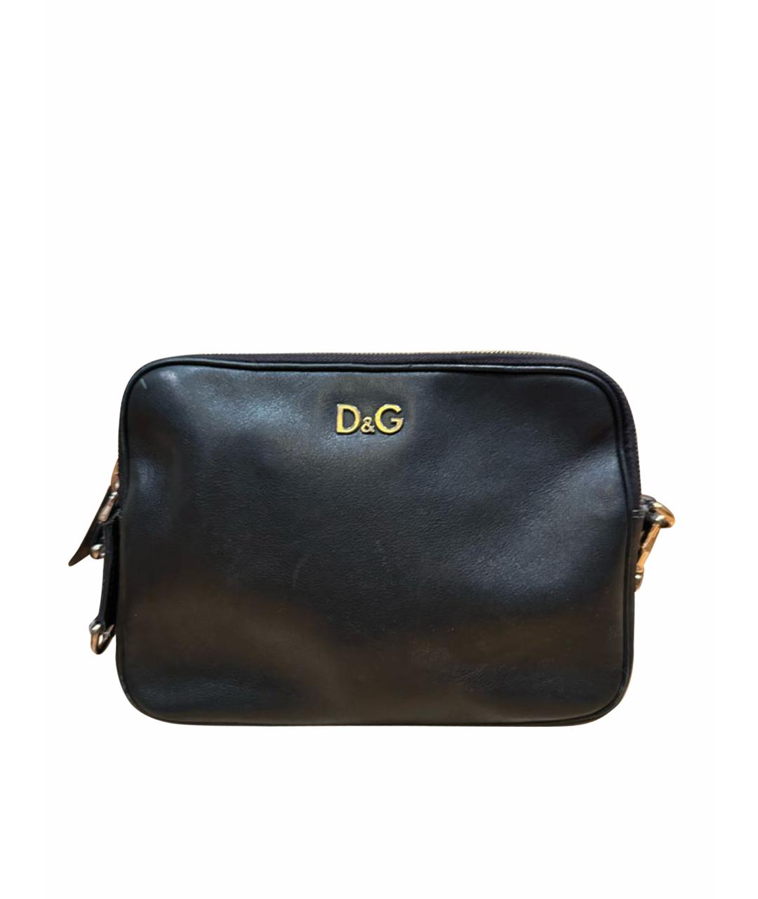 DOLCE&GABBANA Черная кожаная сумка через плечо, фото 1