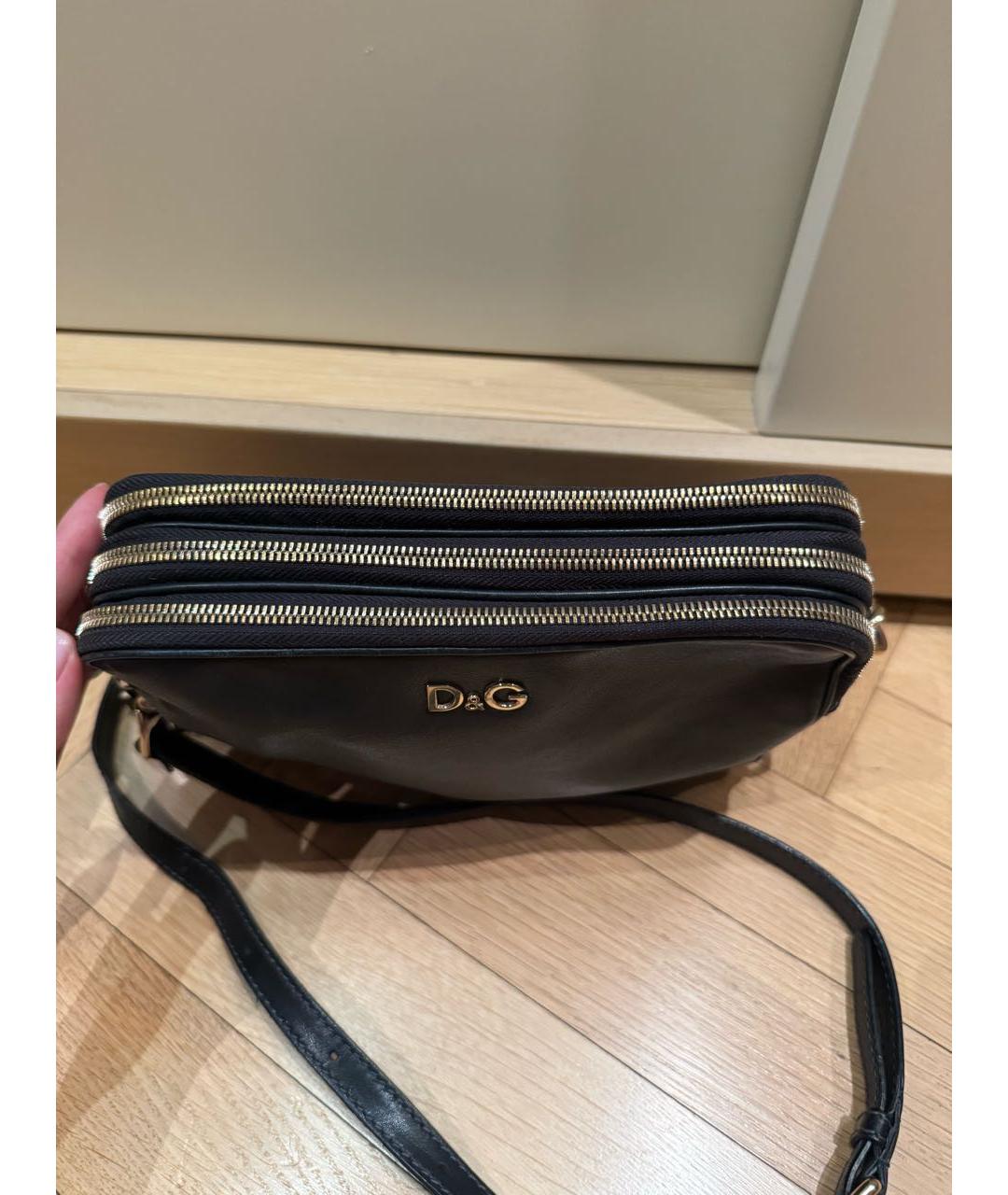 DOLCE&GABBANA Черная кожаная сумка через плечо, фото 2