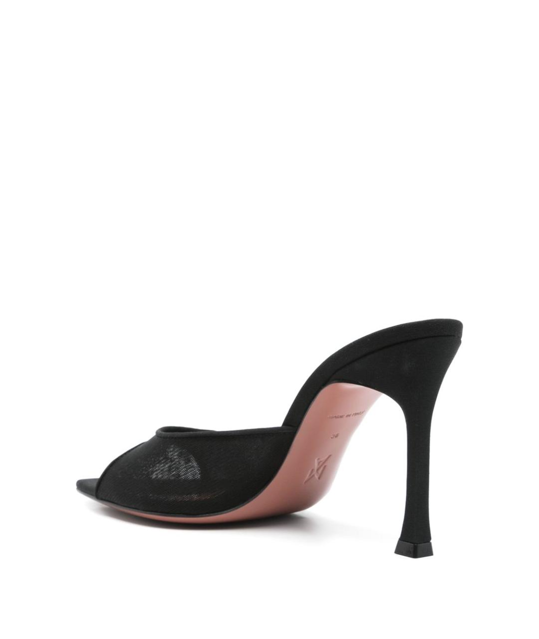 Amina Muaddi Черные текстильные мюли, фото 3