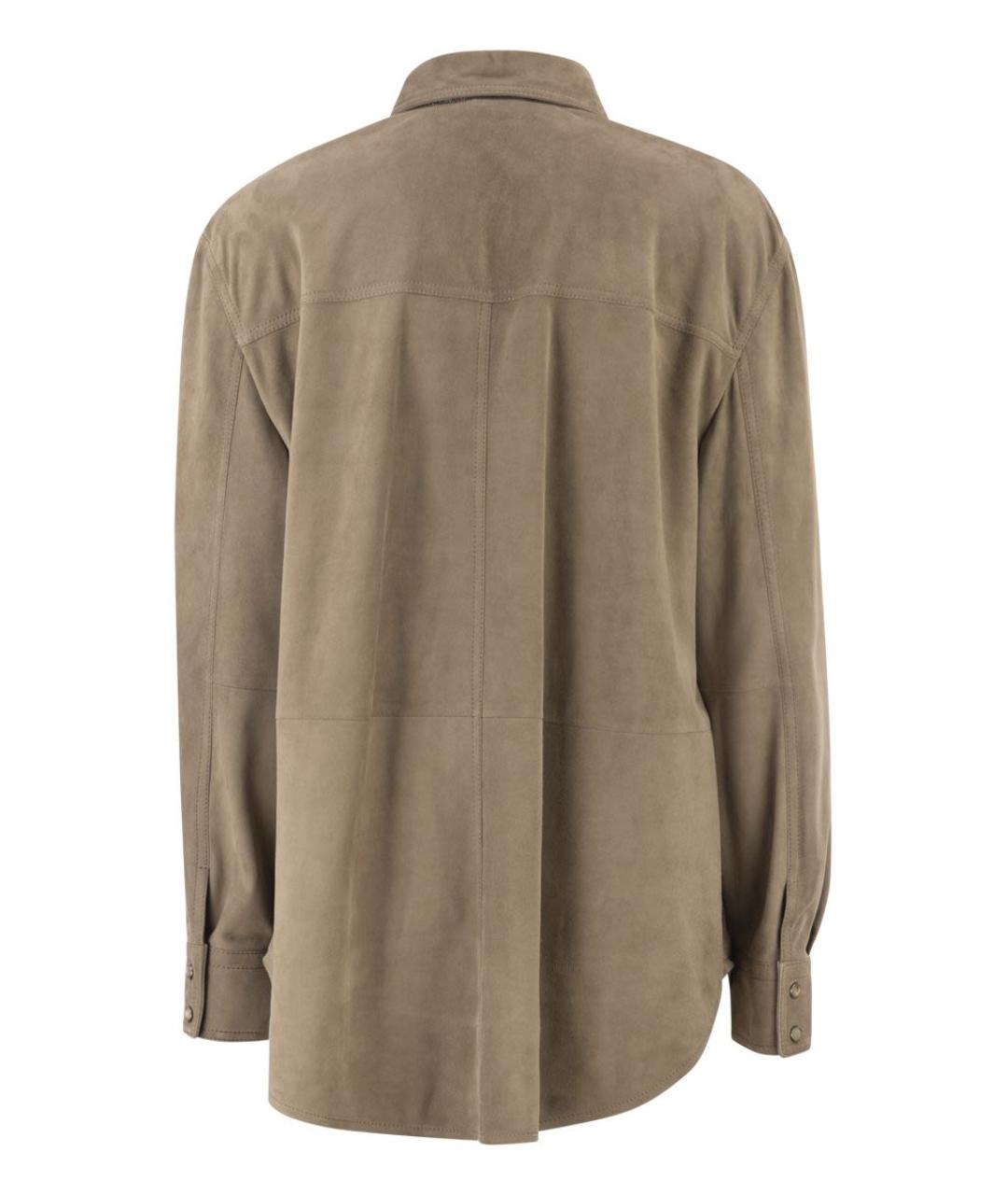 BRUNELLO CUCINELLI Бежевая замшевая рубашка, фото 2
