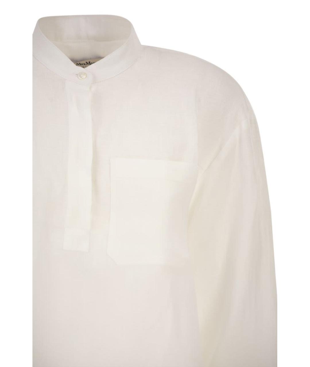 'S MAX MARA Белая льняная рубашка, фото 4
