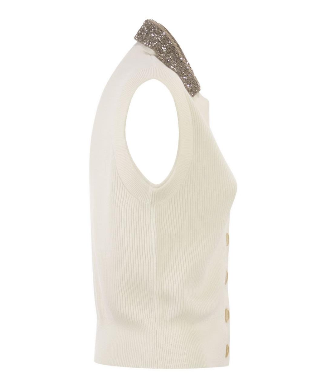 BRUNELLO CUCINELLI Бежевая хлопковая жилетка, фото 3