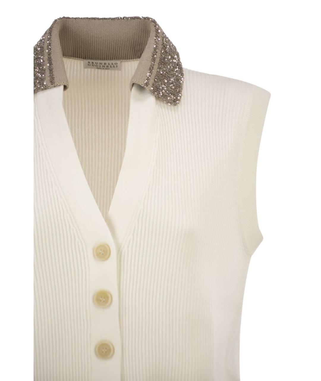 BRUNELLO CUCINELLI Бежевая хлопковая жилетка, фото 4
