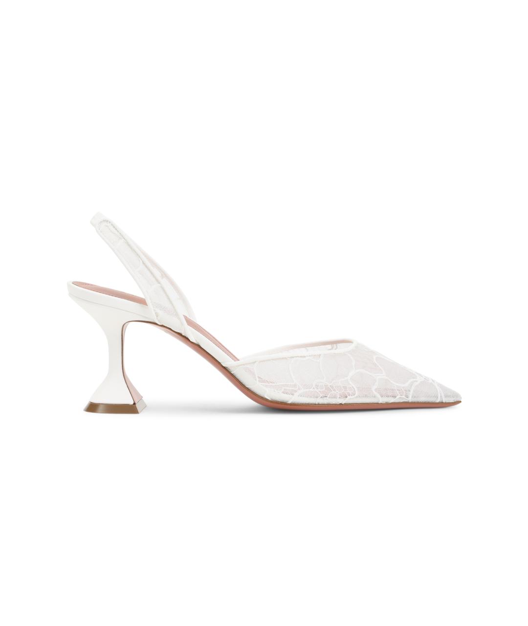 Amina Muaddi Белые кожаные туфли, фото 1