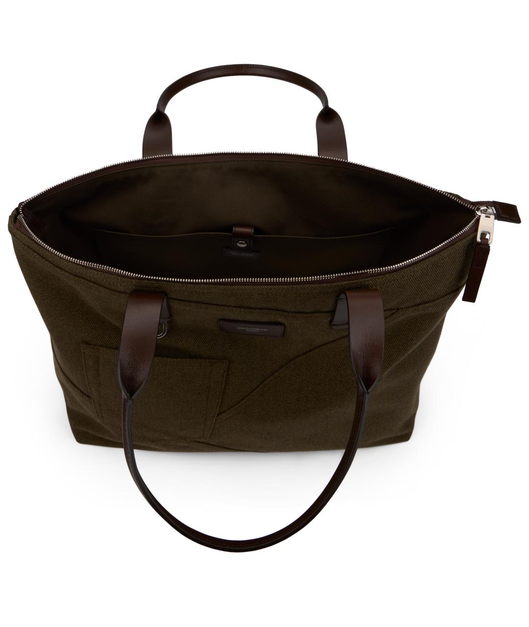 DOLCE&GABBANA Зеленая хлопковая сумка тоут, фото 5