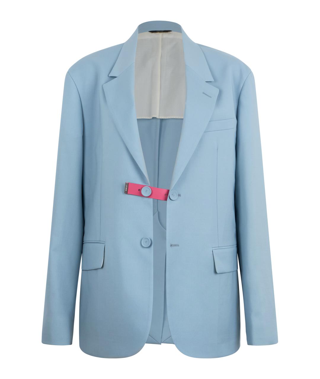 FENDI Голубой шерстяной пиджак, фото 1