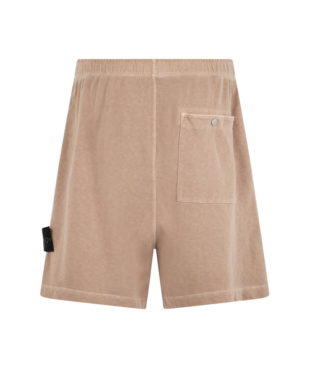 STONE ISLAND Бежевые хлопковые шорты, фото 2