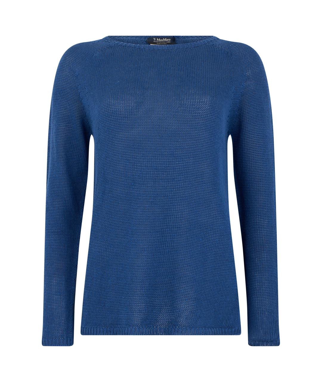 'S MAX MARA Синий льняной джемпер / свитер, фото 1
