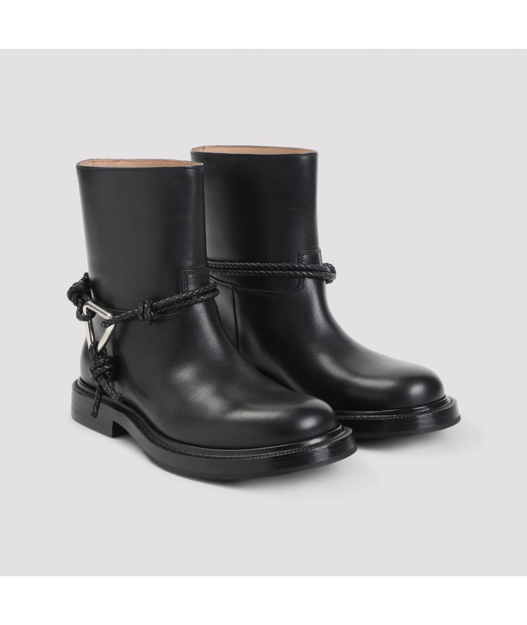 BOTTEGA VENETA Черные кожаные ботинки, фото 4