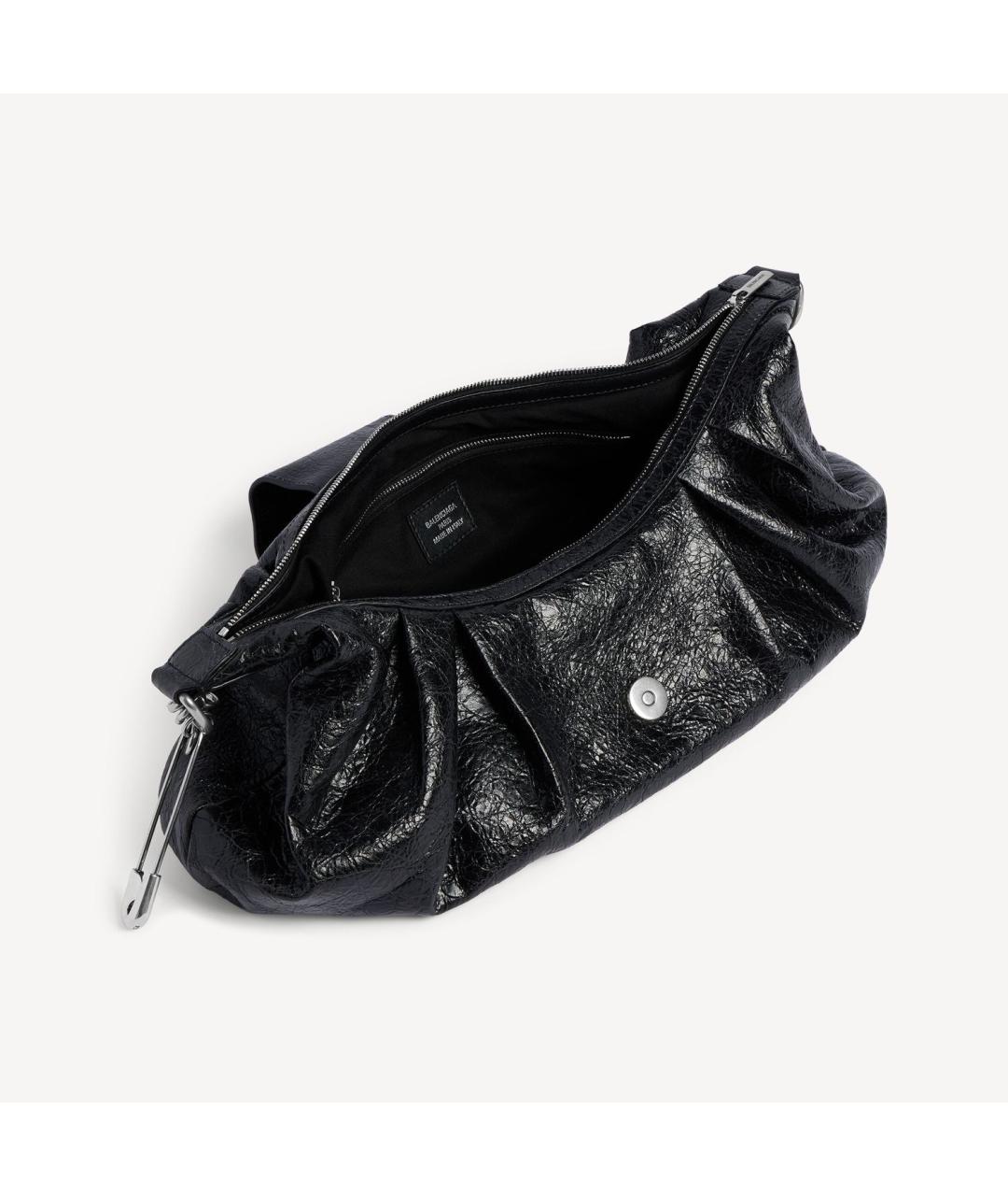 BALENCIAGA Черная сумка через плечо из лакированной кожи, фото 5