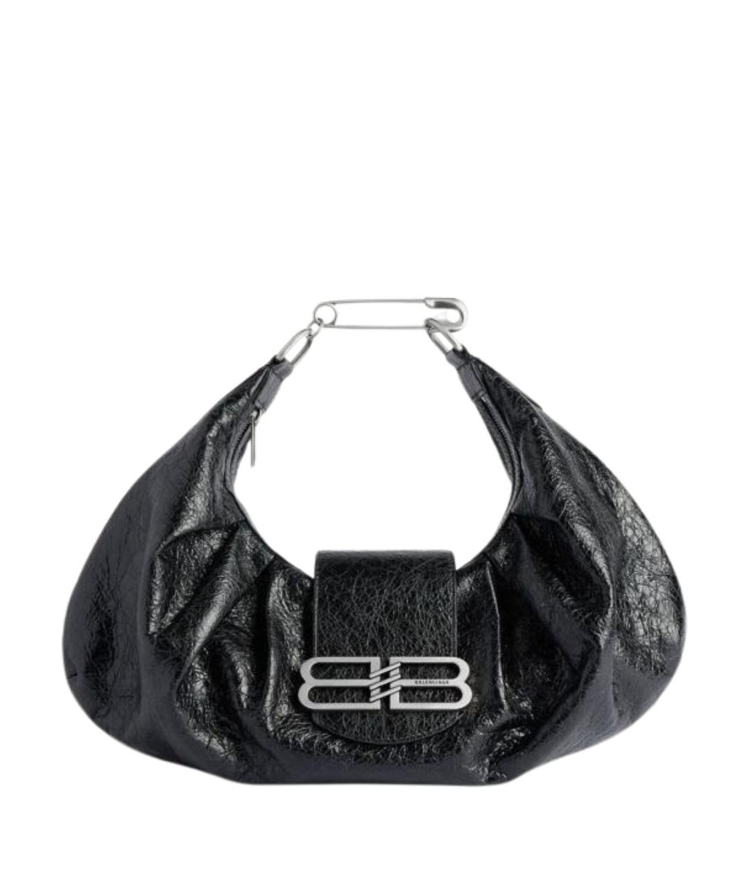 BALENCIAGA Черная сумка через плечо из лакированной кожи, фото 1