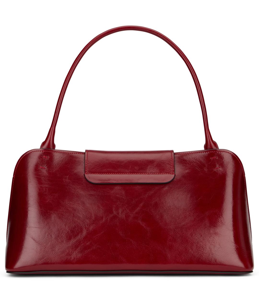 VERSACE Бордовая кожаная сумка через плечо, фото 4