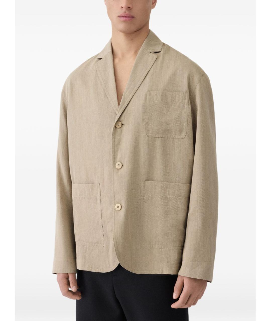 JACQUEMUS Бежевый хлопковый пиджак, фото 2