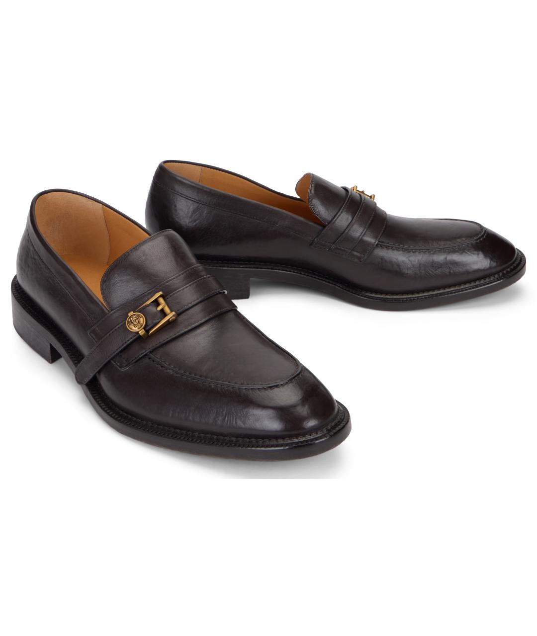 VERSACE Коричневые кожаные лоферы, фото 3