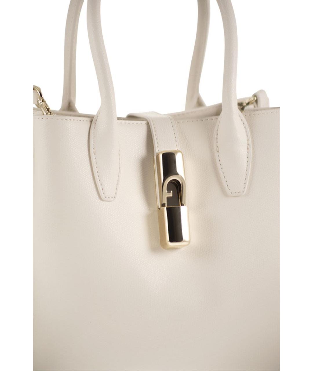 FURLA Бежевая кожаная сумка через плечо, фото 5