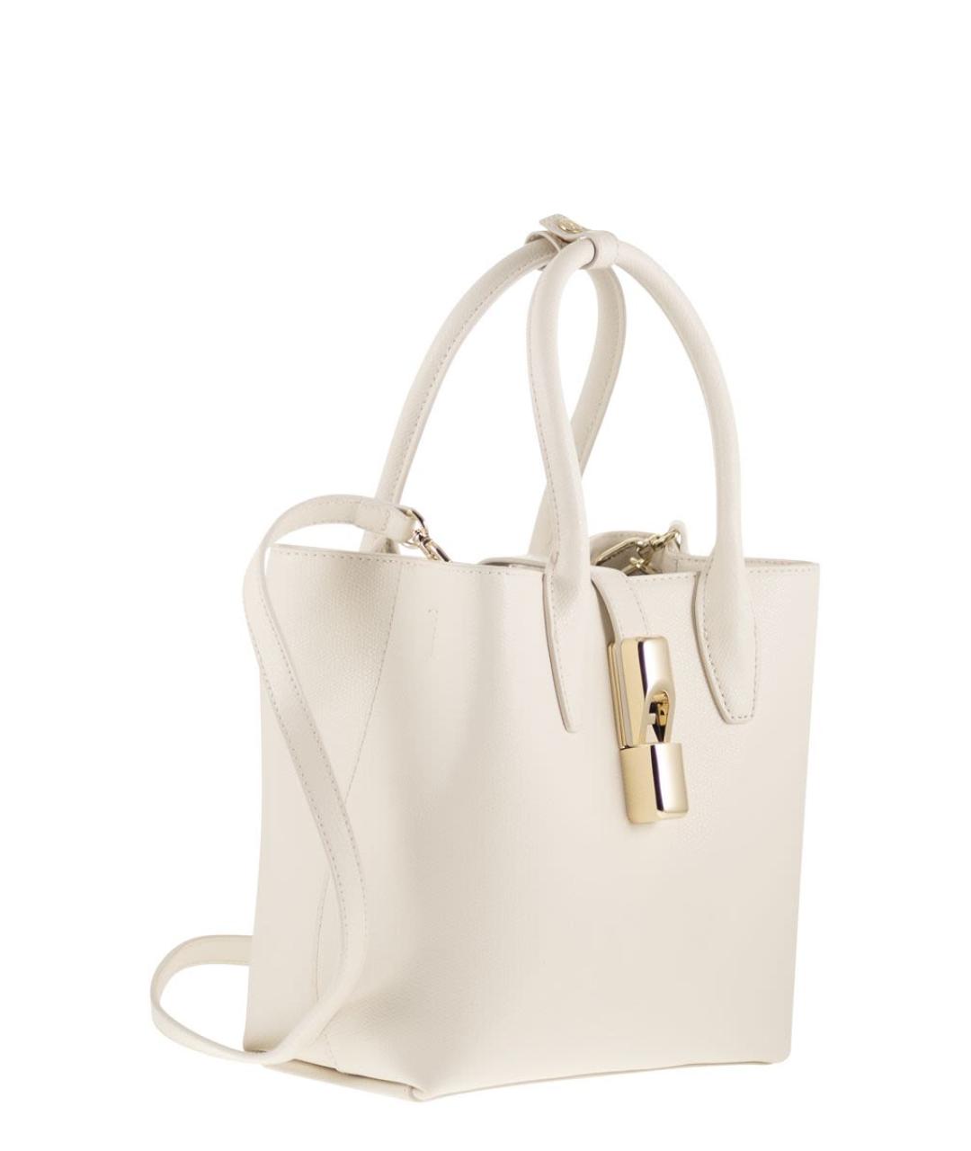 FURLA Бежевая кожаная сумка через плечо, фото 4