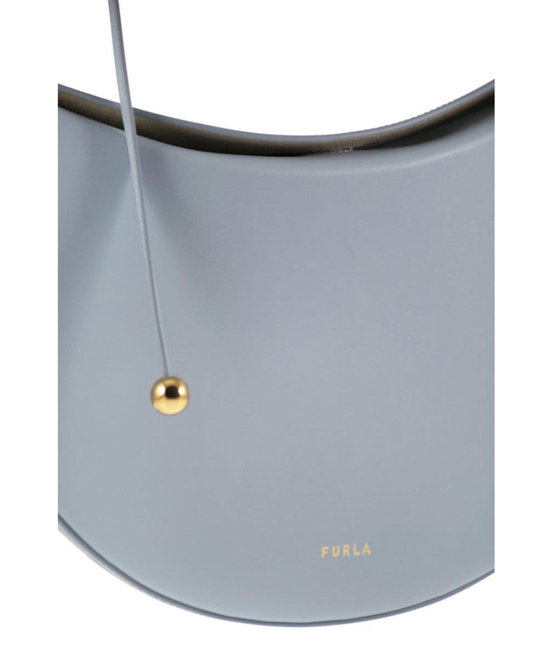 FURLA Голубая кожаная сумка через плечо, фото 5