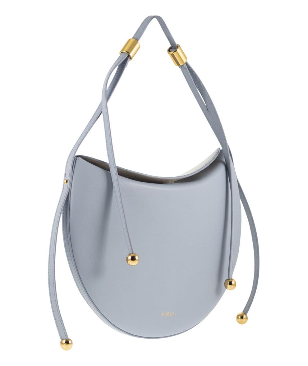 FURLA Голубая кожаная сумка через плечо, фото 4