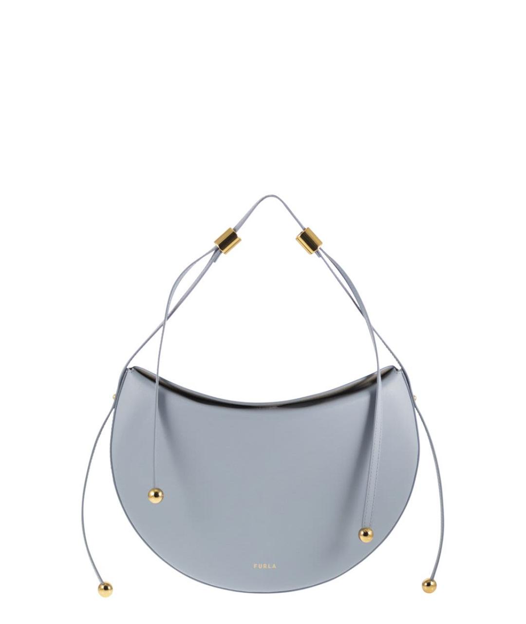 FURLA Голубая кожаная сумка через плечо, фото 1