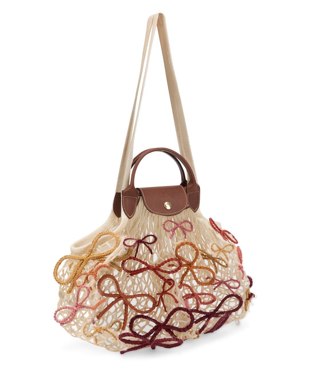 LONGCHAMP Бежевая хлопковая сумка через плечо, фото 3