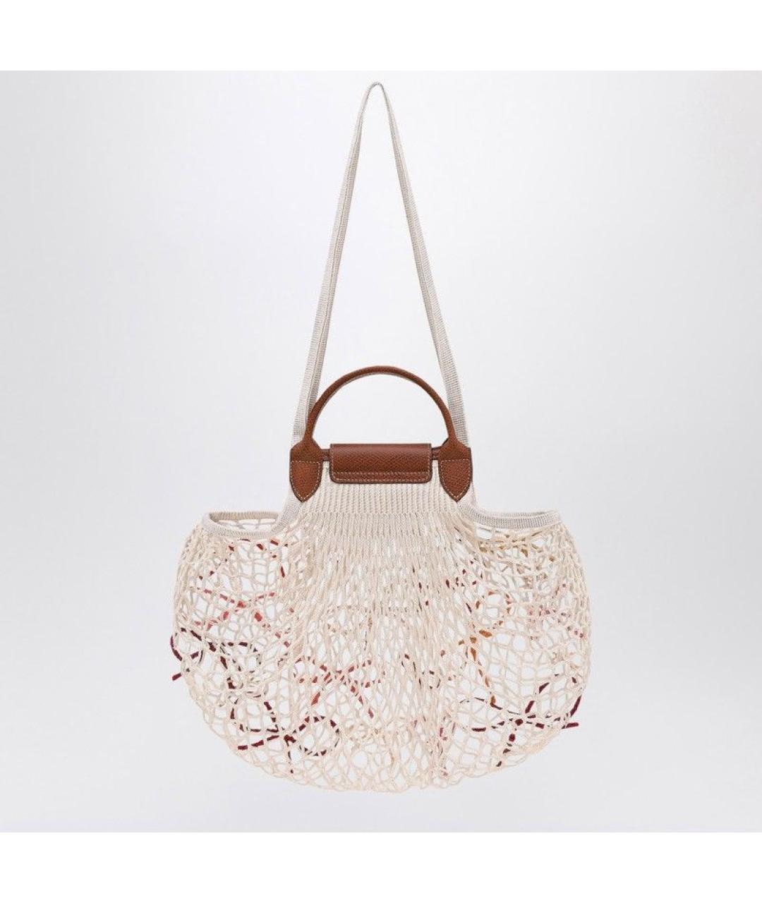 LONGCHAMP Бежевая хлопковая сумка через плечо, фото 2