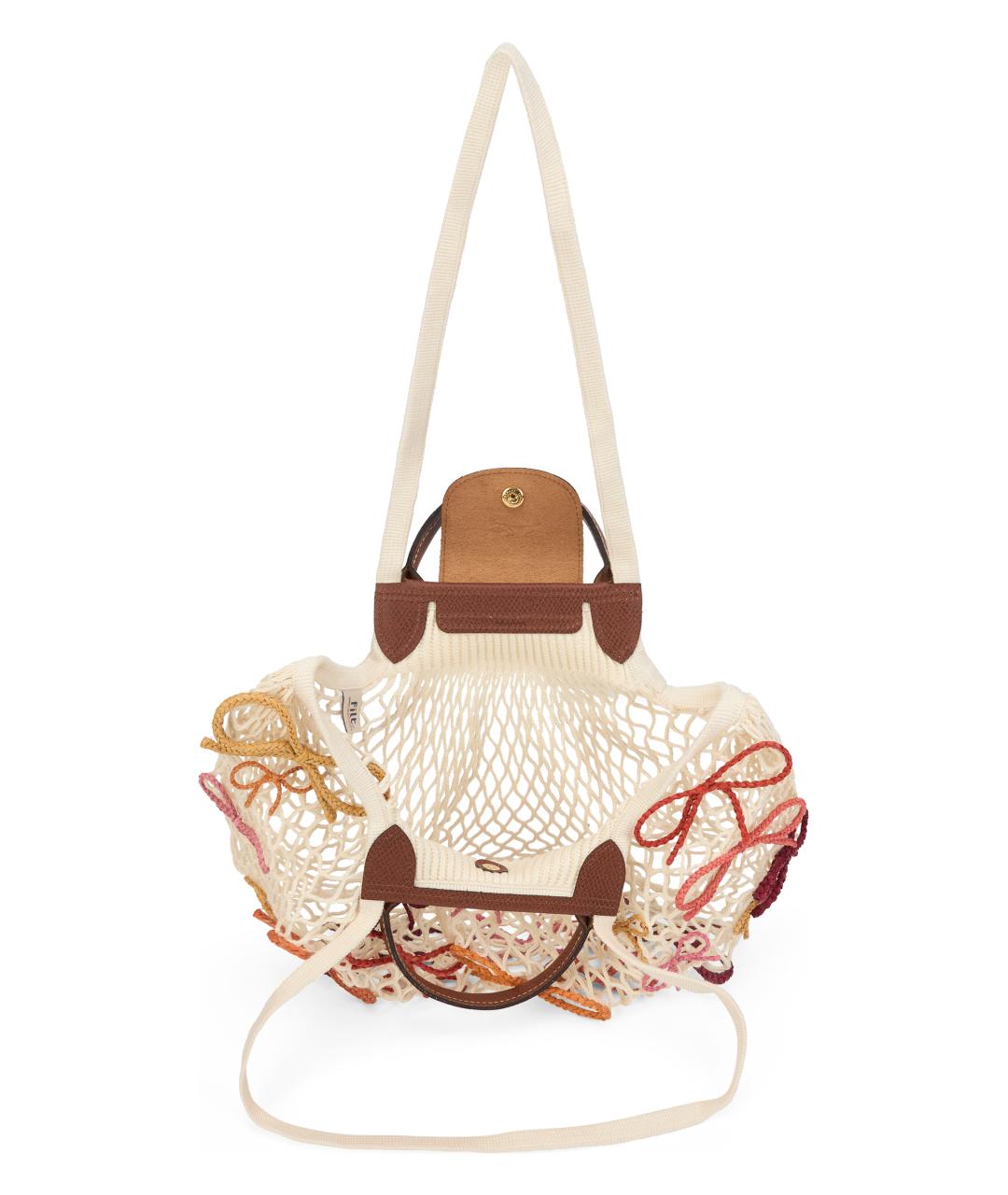 LONGCHAMP Бежевая хлопковая сумка через плечо, фото 5