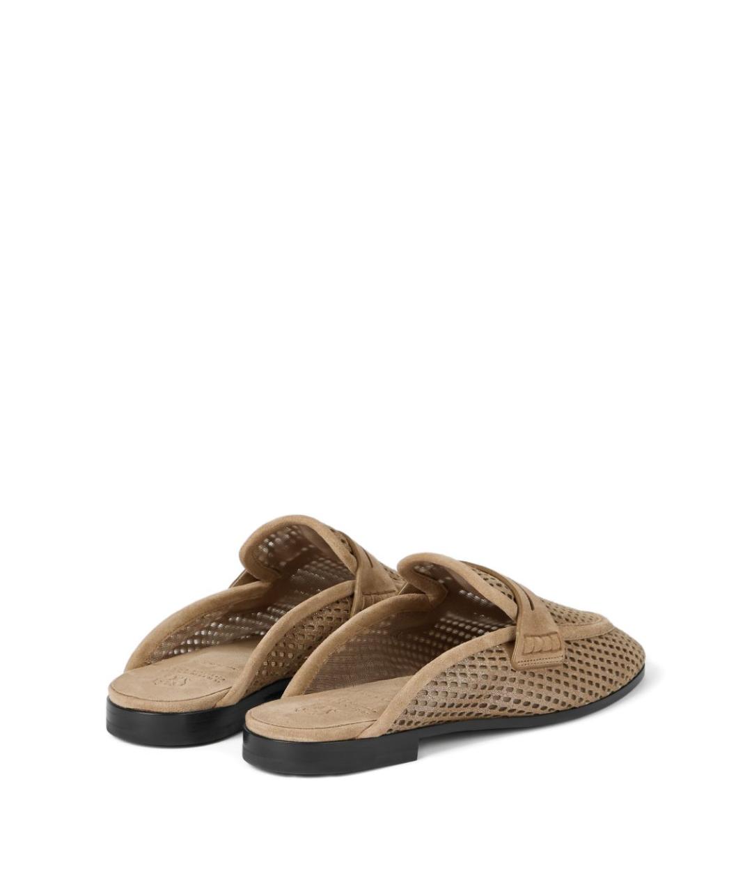 BRUNELLO CUCINELLI Коричневые кожаные мюли, фото 3