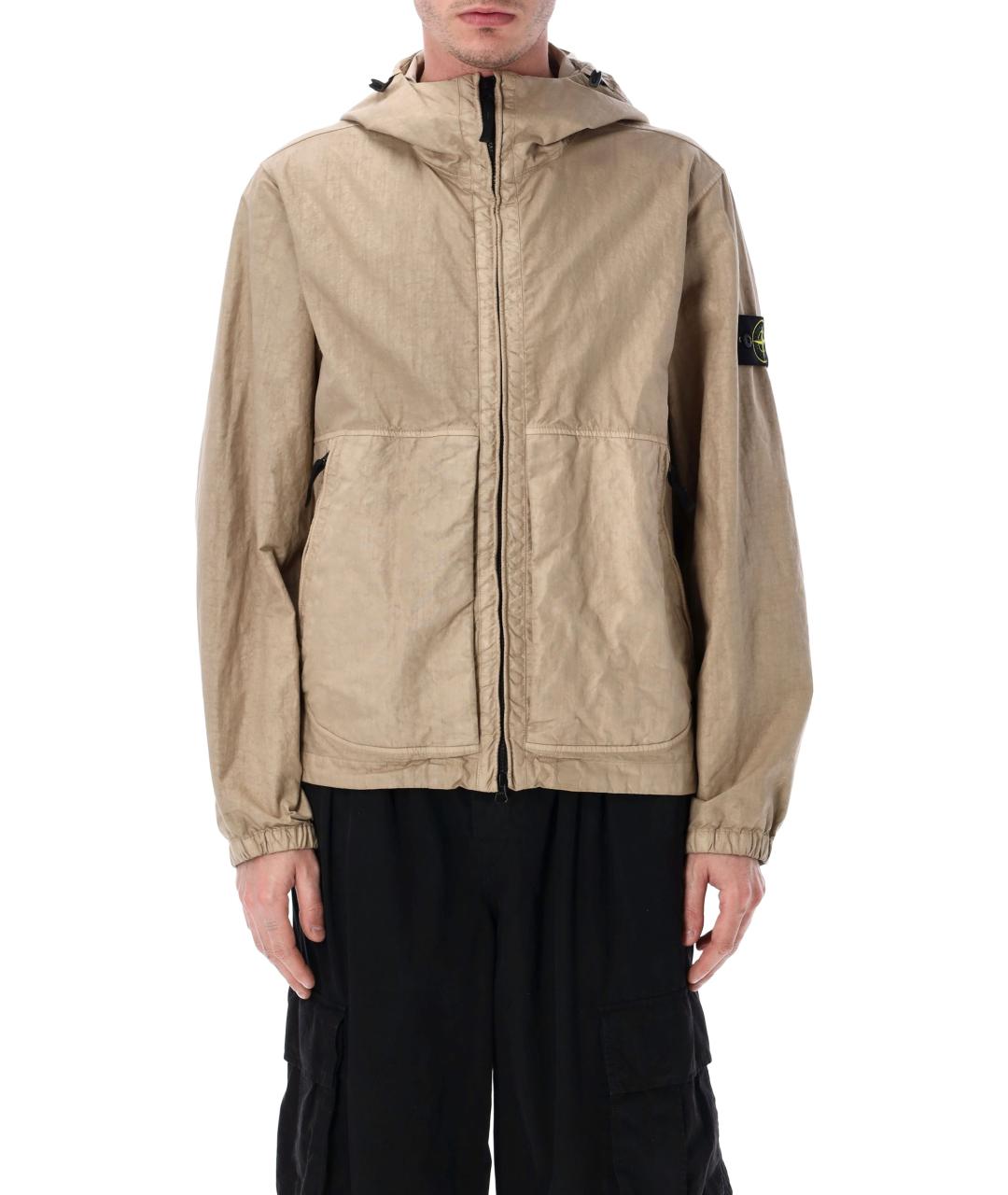 STONE ISLAND Бежевая полиамидовая куртка, фото 1