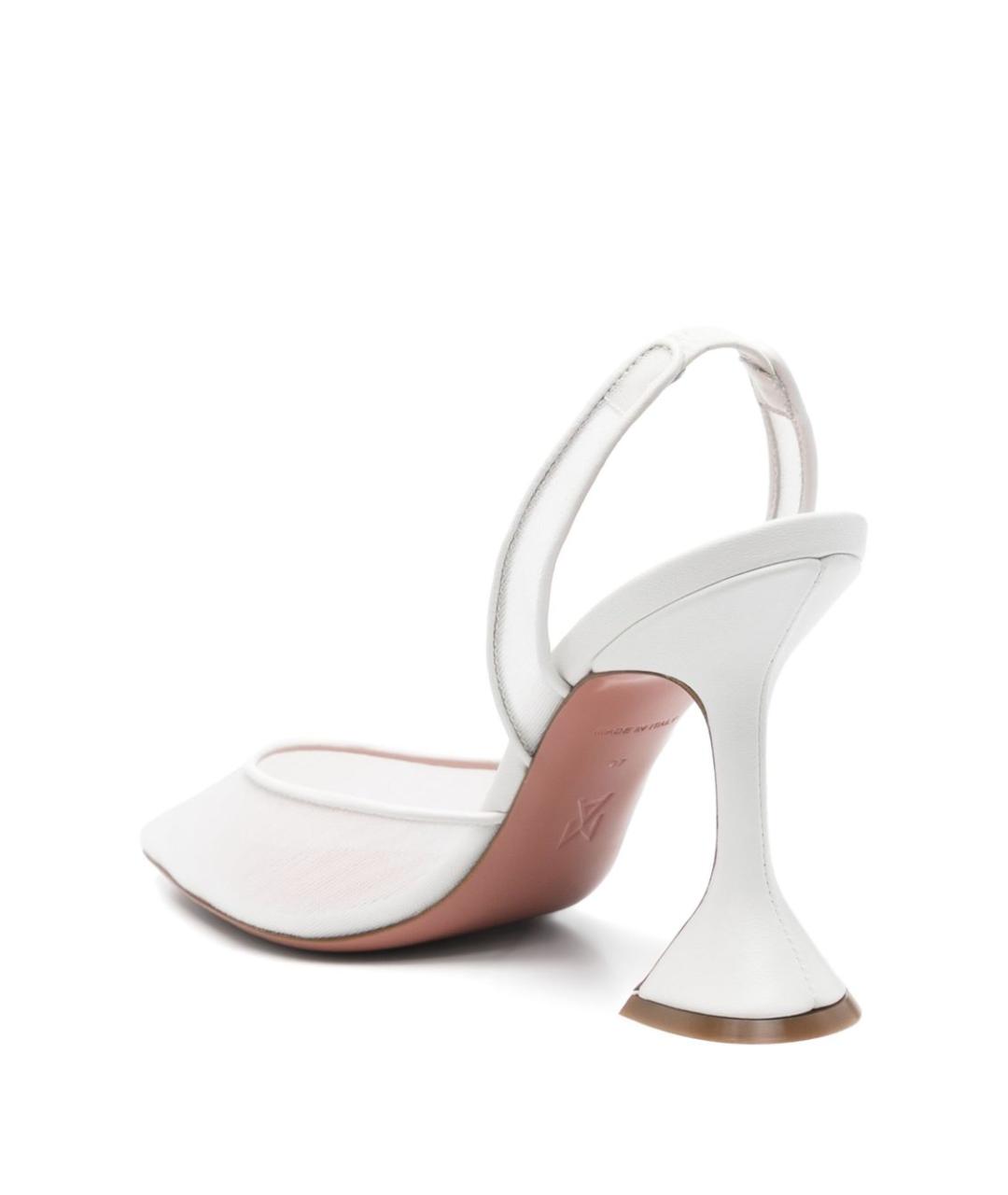 Amina Muaddi Белые синтетические туфли, фото 4