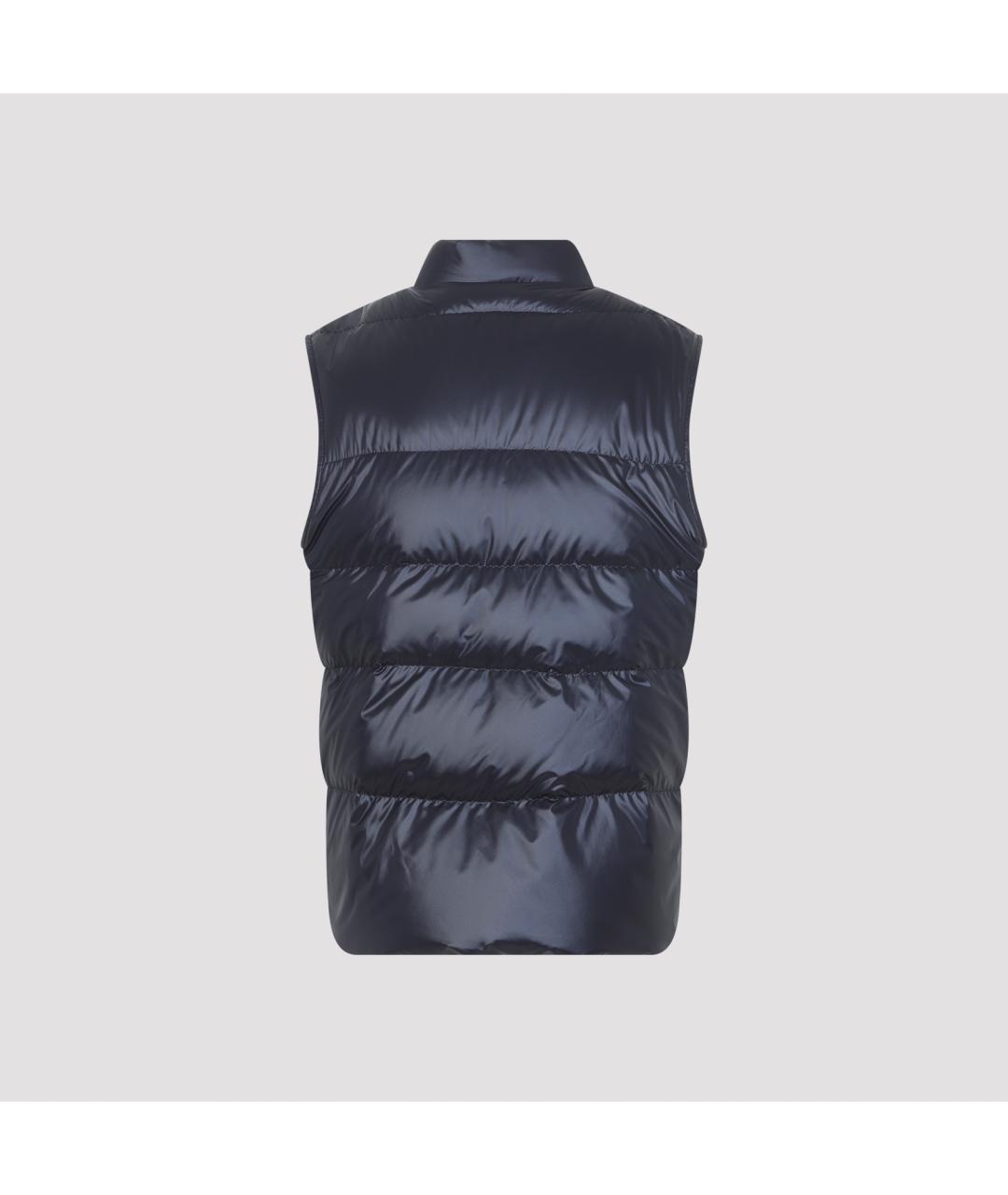 MONCLER Темно-синий полиэстеровый жилет, фото 3