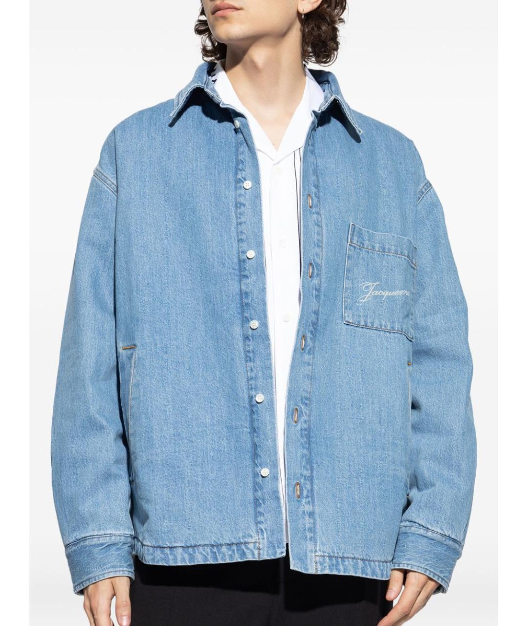 JACQUEMUS Голубая полиэстеровая куртка, фото 3