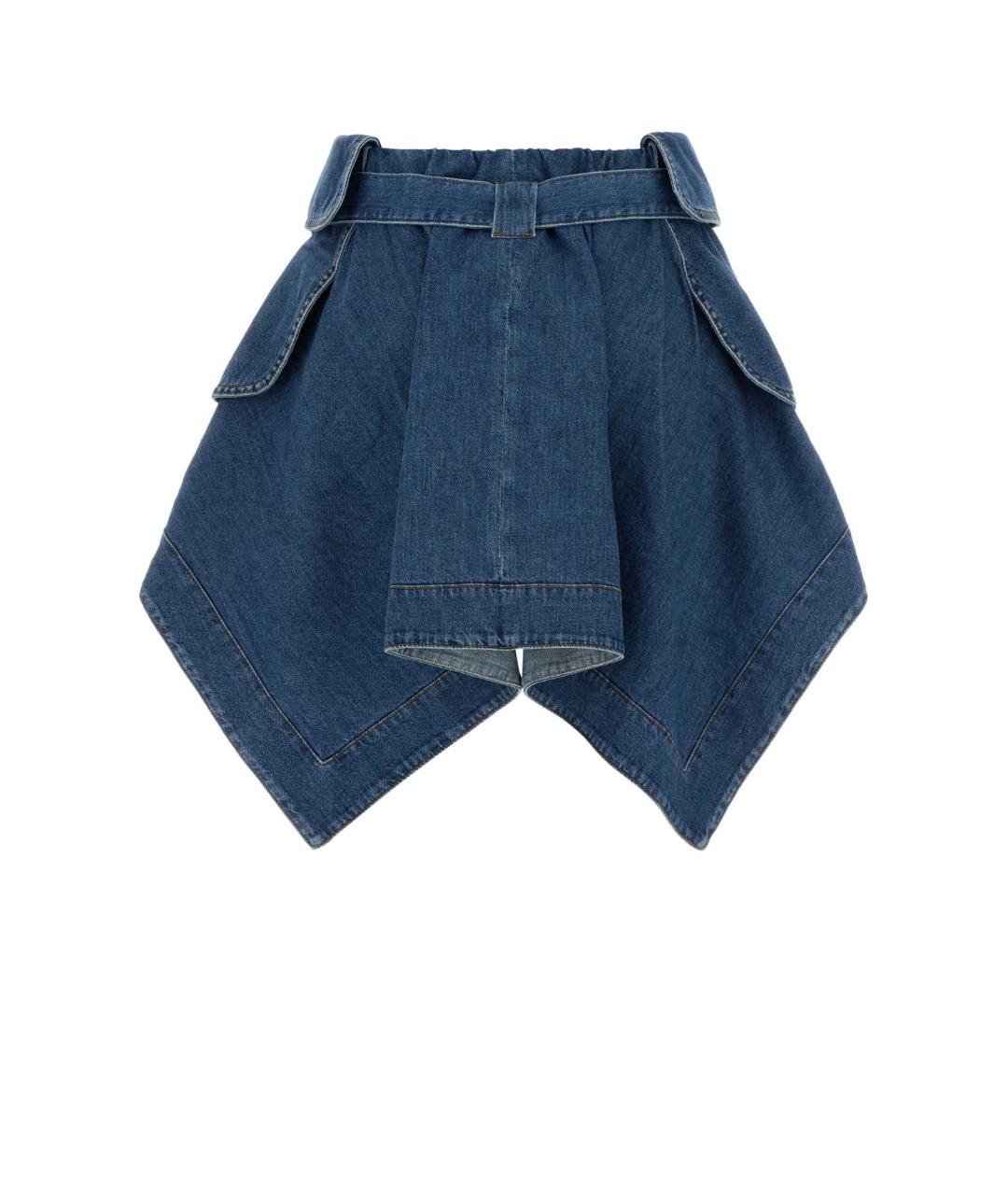 LOEWE Синяя хлопковая юбка мини, фото 2