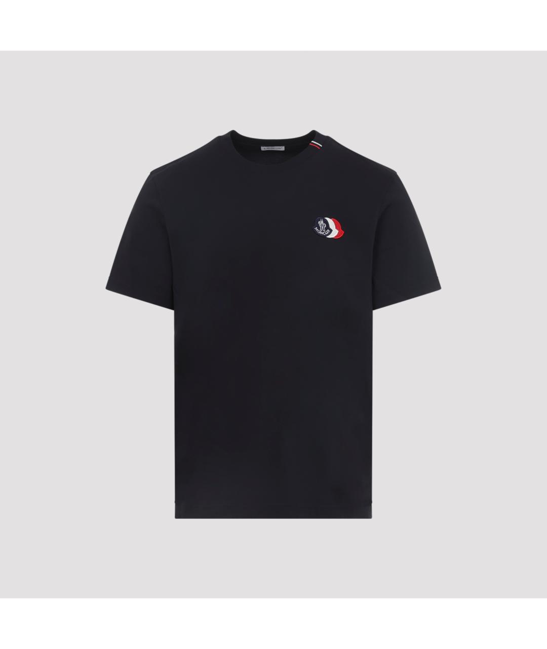 MONCLER Синяя хлопковая футболка, фото 2