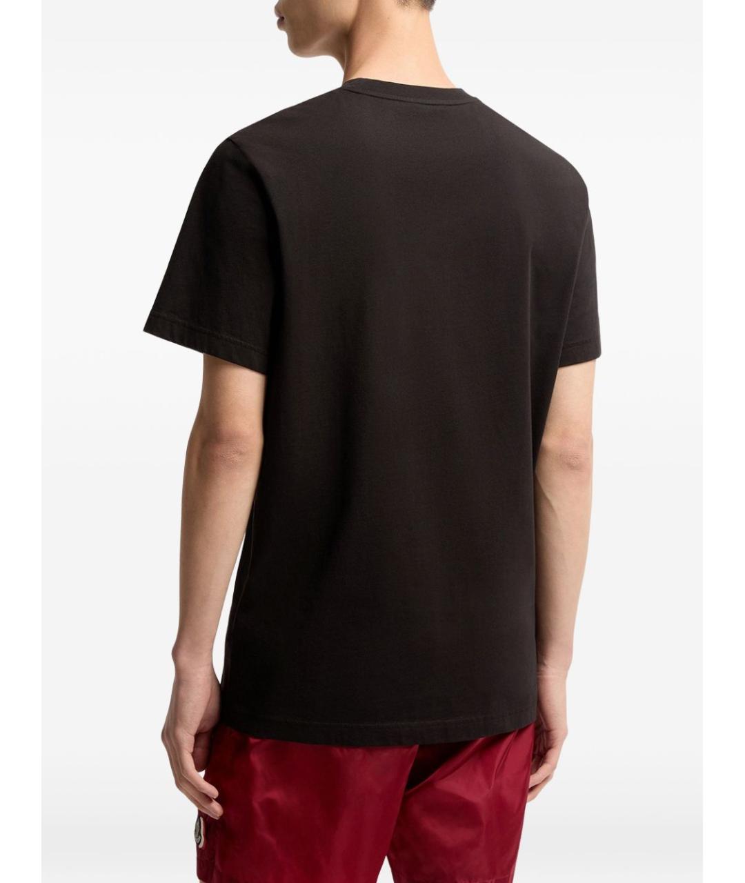 MONCLER Черная хлопковая футболка, фото 3