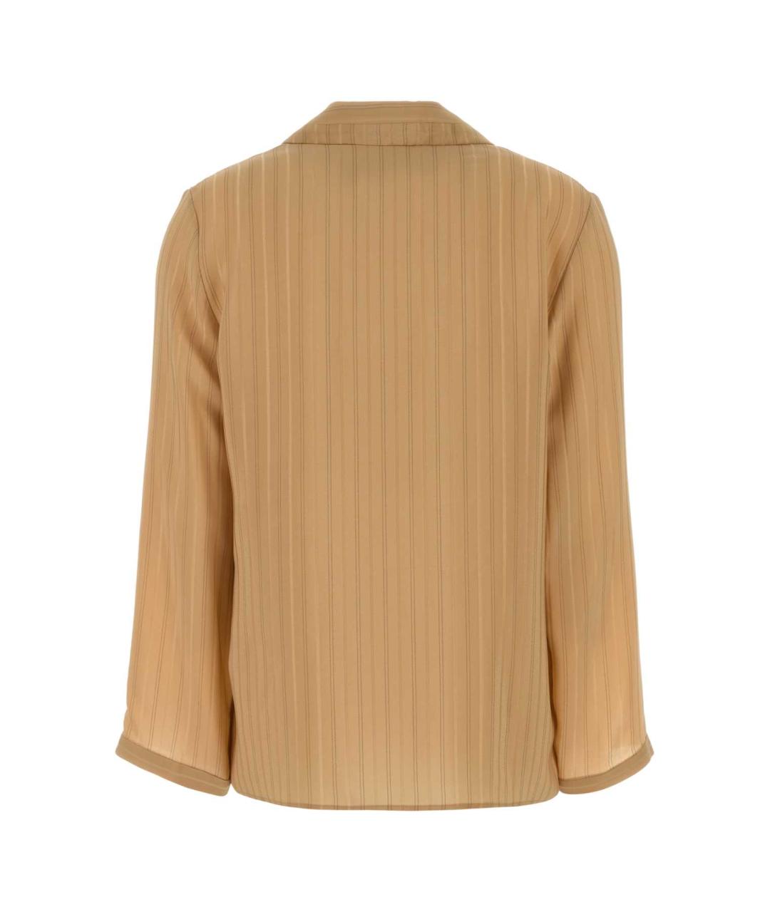 SAINT LAURENT Бежевая шелковая рубашка, фото 2