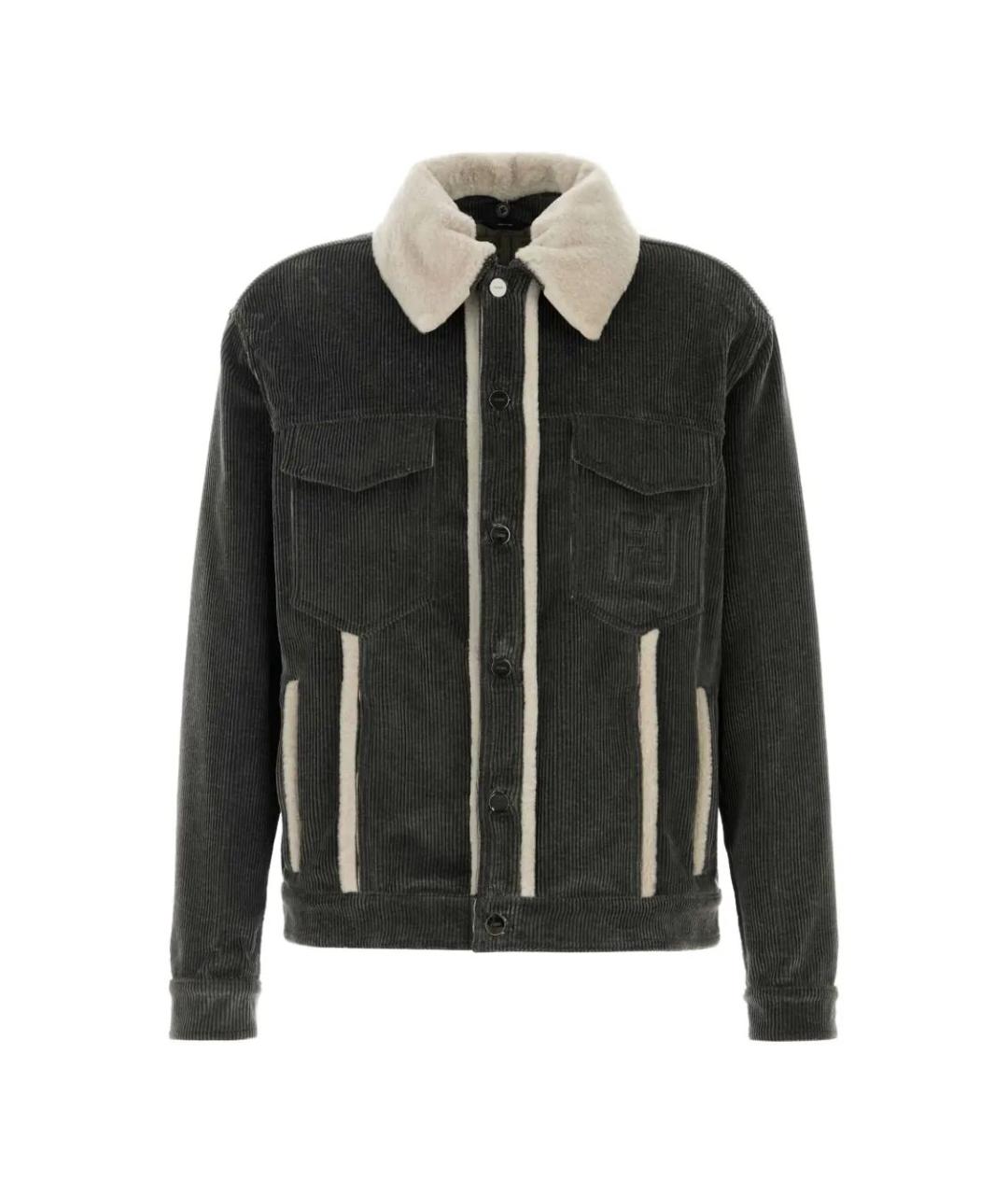 FENDI Серая хлопковая куртка, фото 1