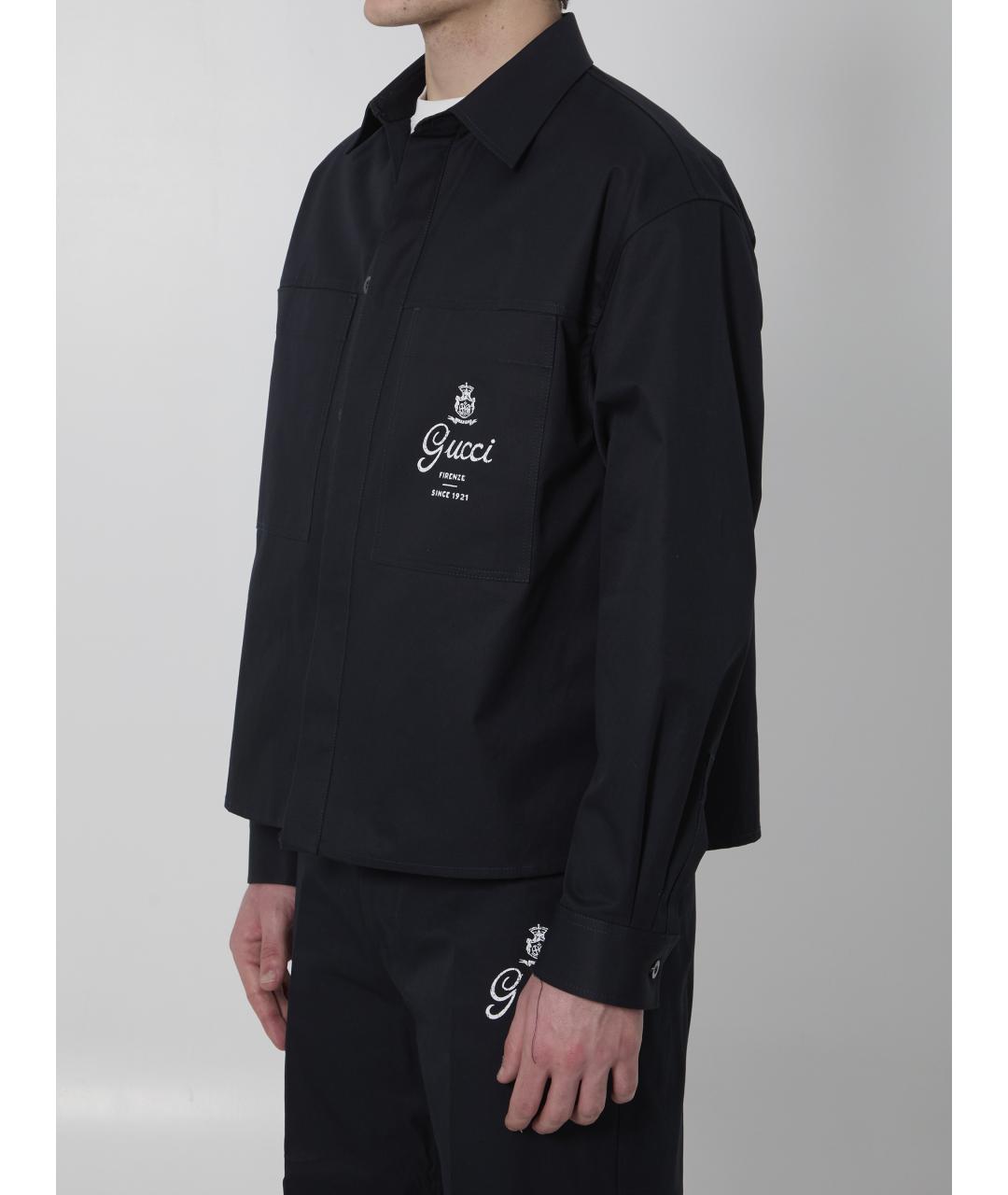 GUCCI Темно-синяя хлопковая куртка, фото 2