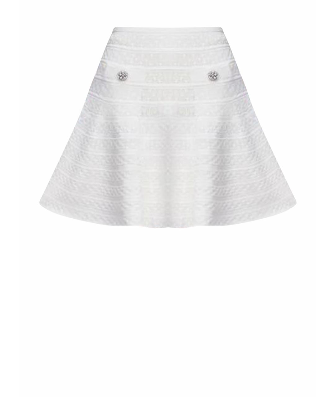 SELF-PORTRAIT Белая вискозная юбка мини, фото 1