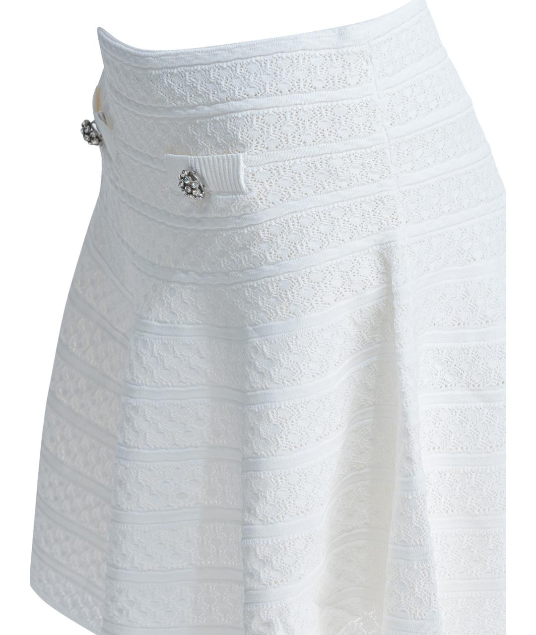 SELF-PORTRAIT Белая вискозная юбка мини, фото 4