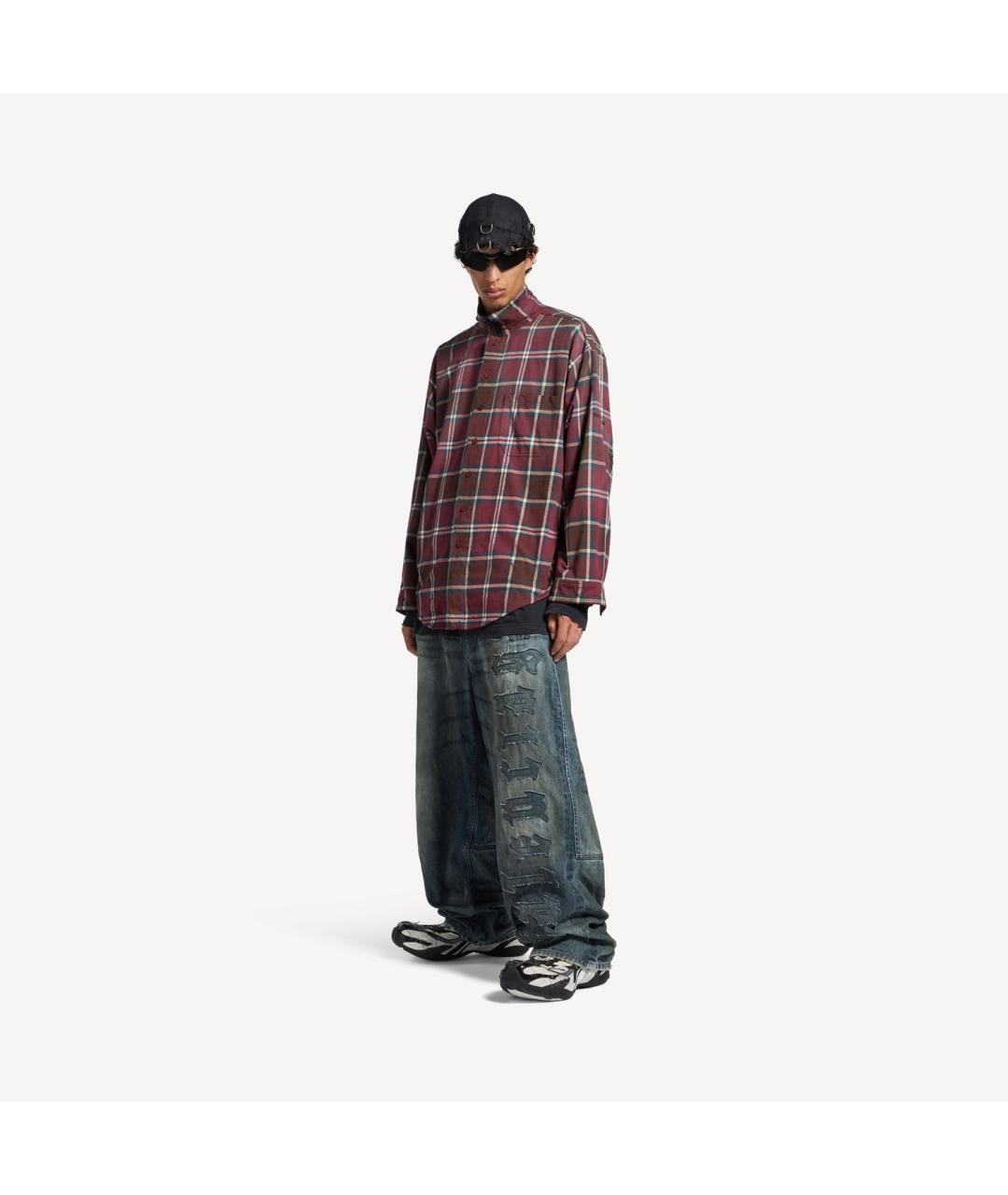 BALENCIAGA Бордовая хлопковая кэжуал рубашка, фото 2
