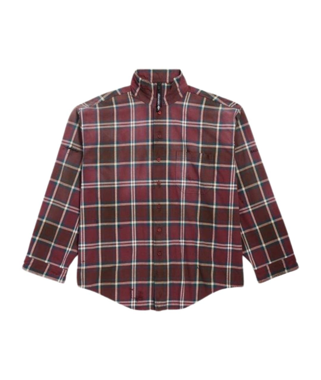 BALENCIAGA Бордовая хлопковая кэжуал рубашка, фото 1