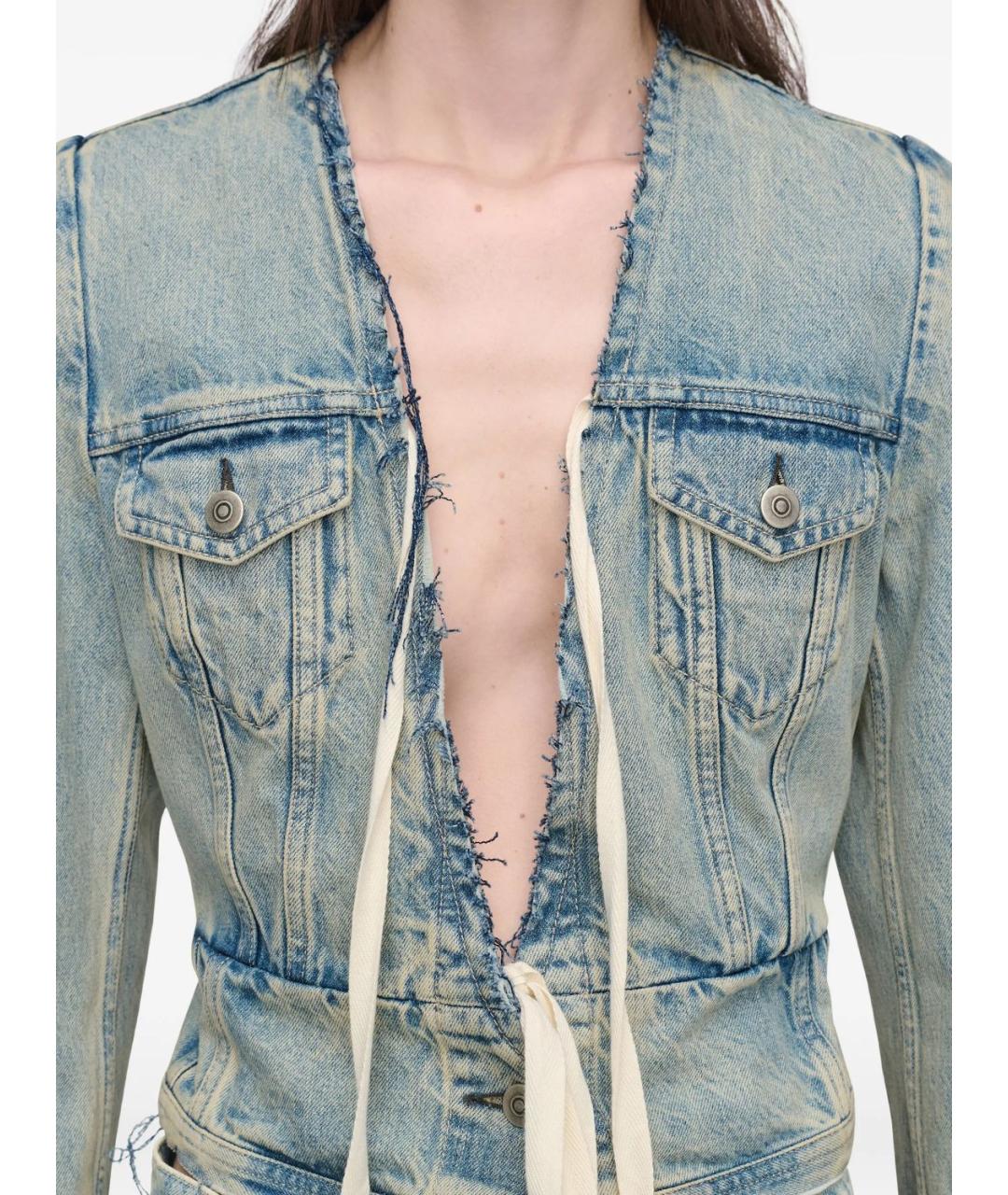 MAISON MARGIELA Голубой хлопковый жакет/пиджак, фото 5