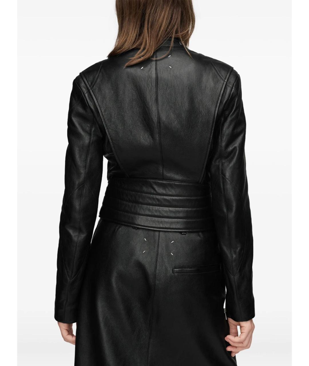 MAISON MARGIELA Черная кожаная куртка, фото 2