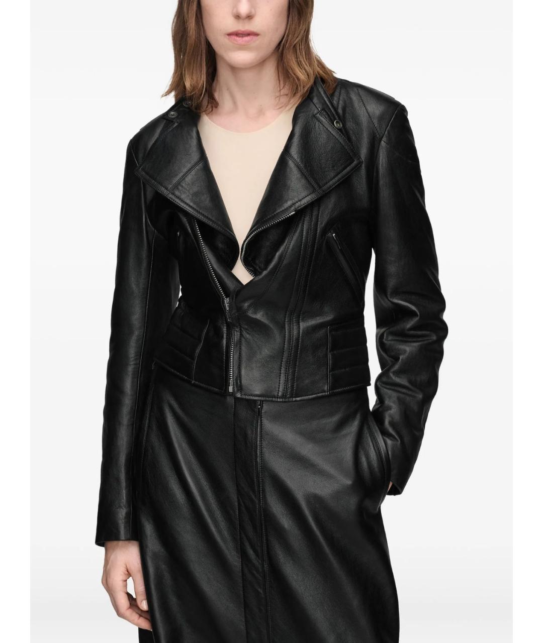 MAISON MARGIELA Черная кожаная куртка, фото 4