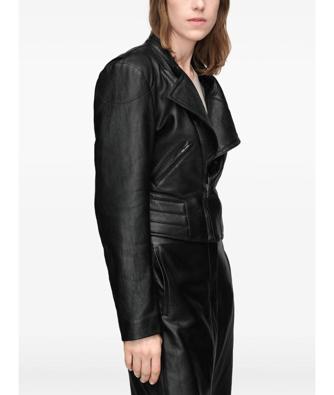 MAISON MARGIELA Черная кожаная куртка, фото 3