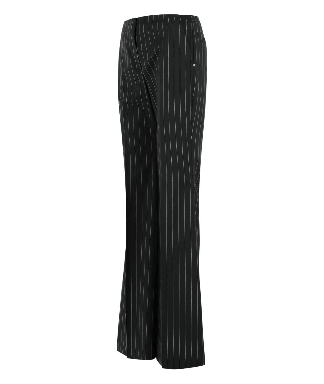 MAX MARA Черные полиэстеровые прямые брюки, фото 2